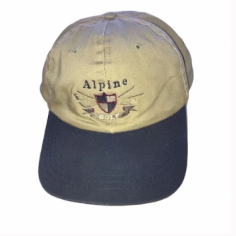 Fahrenheit Alpine Golf Tan & Navy Blue Baseball Hat